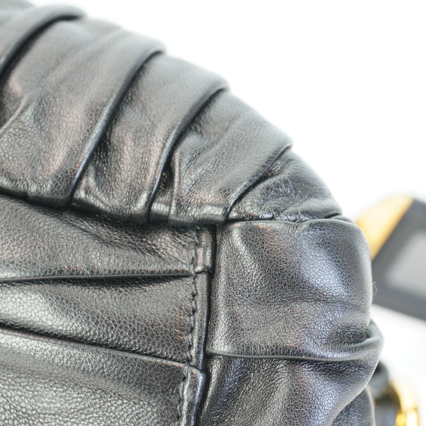 Prada Nappa Gaufre Leather Satchel Horizontal Small Black GHW