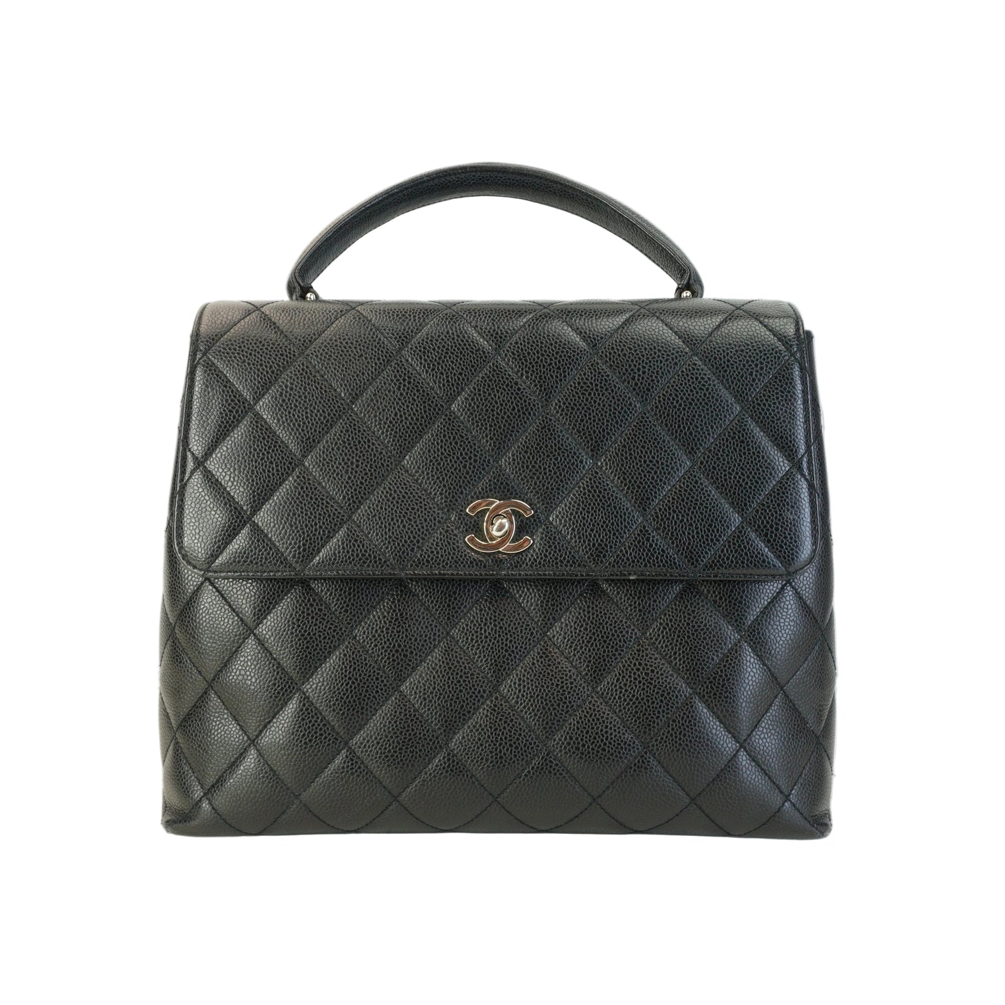 Chanel Black Caviar Kelly Top Handle GHW Medium
