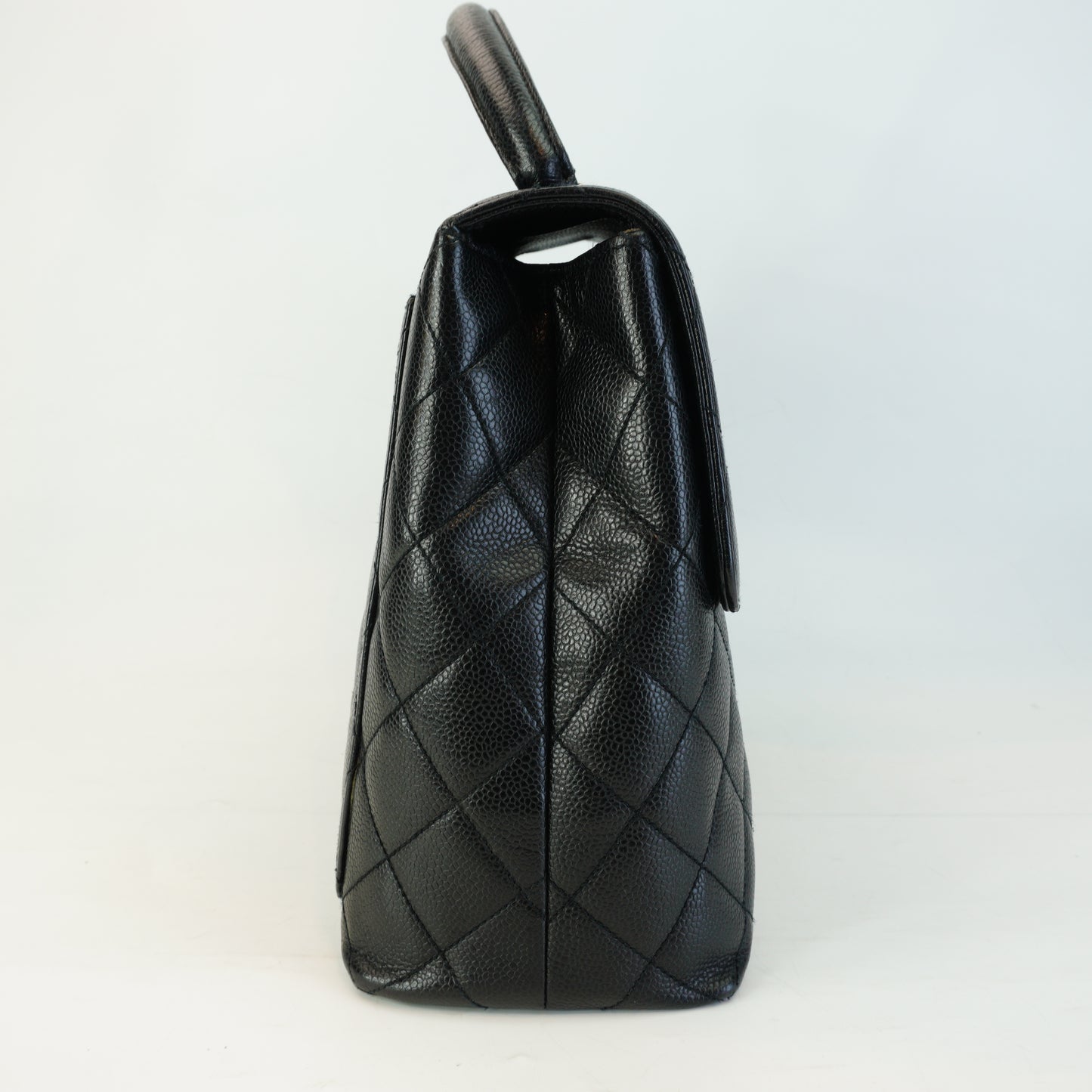 Chanel Black Caviar Kelly Top Handle GHW Medium