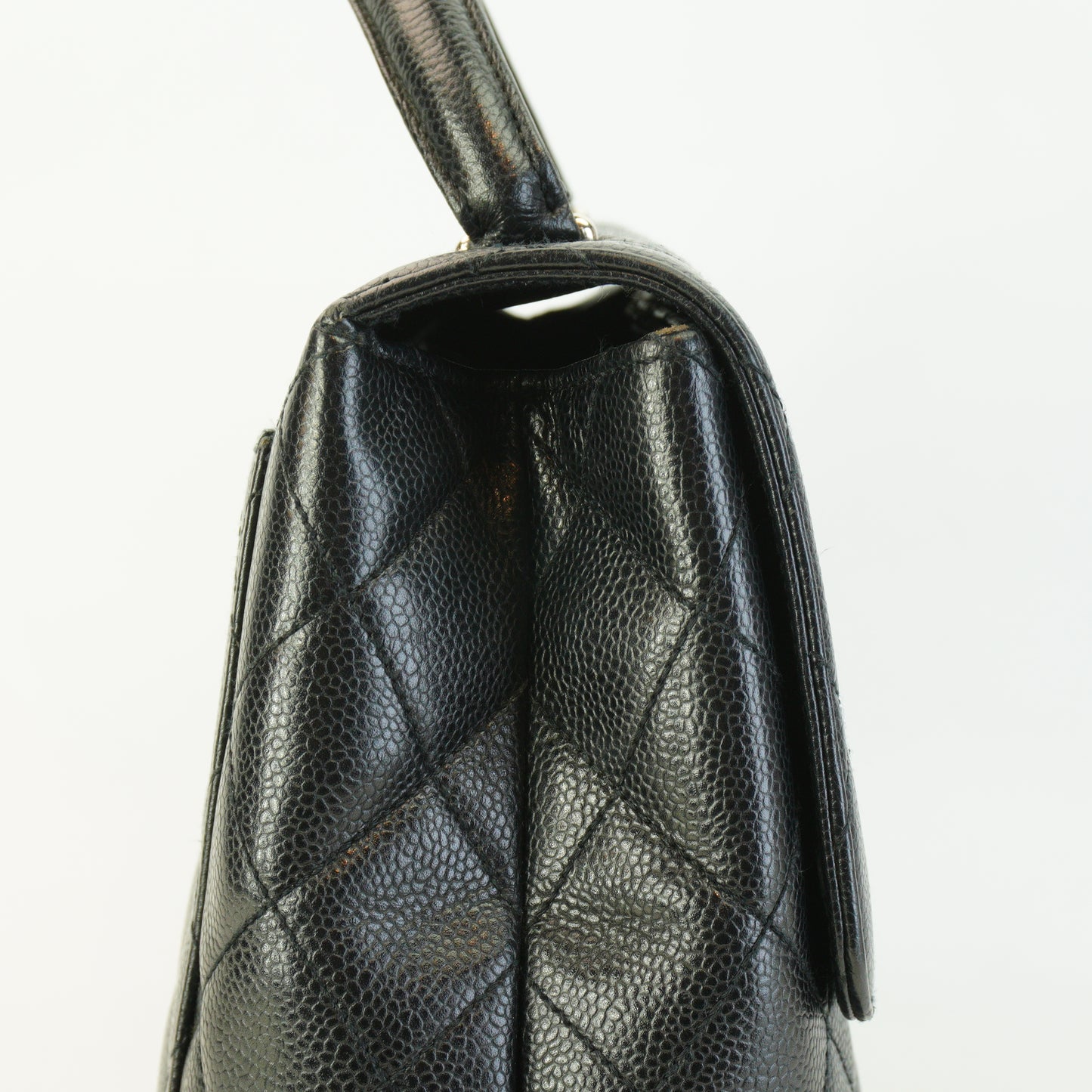Chanel Black Caviar Kelly Top Handle GHW Medium