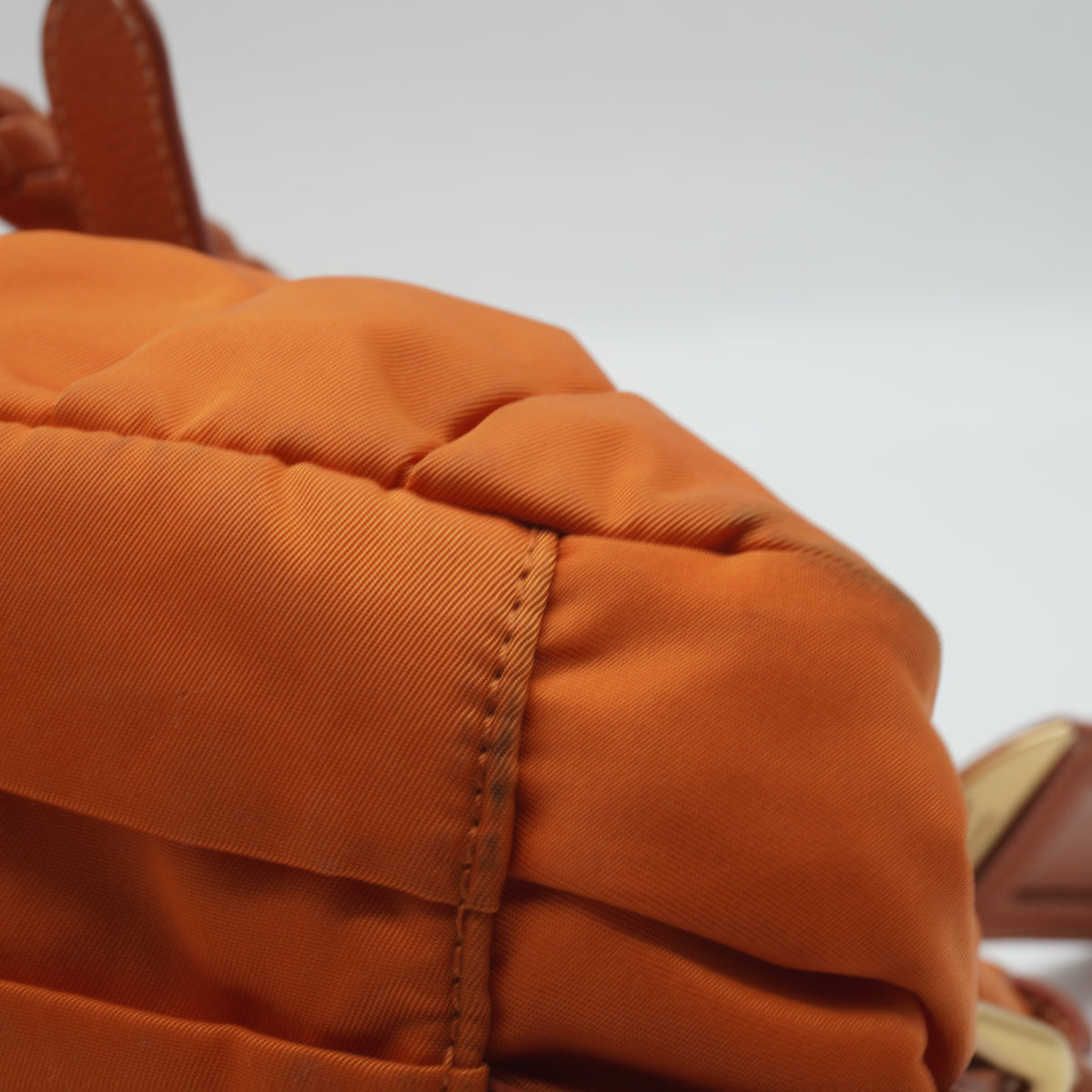Prada	Tessuto Gaufre Convertible Satchel Orange Medium GHW