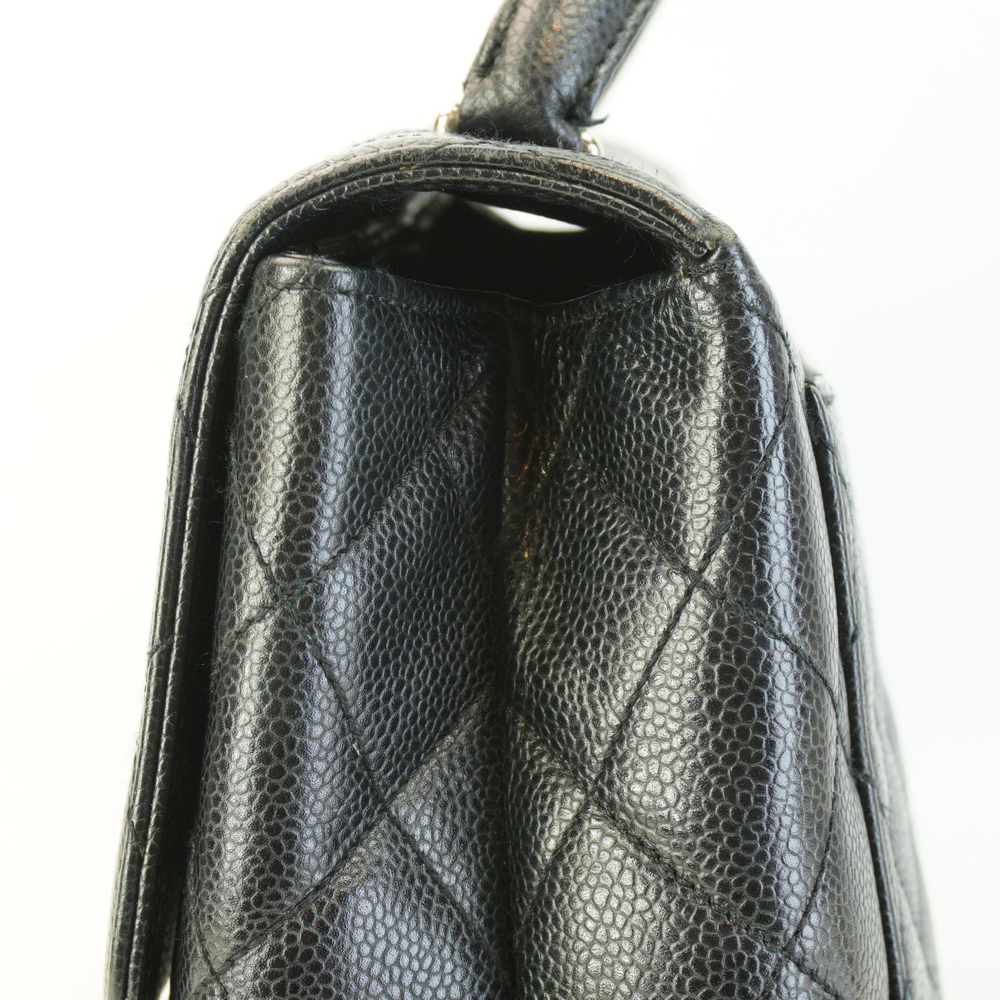 Chanel Black Caviar Kelly Top Handle GHW Medium