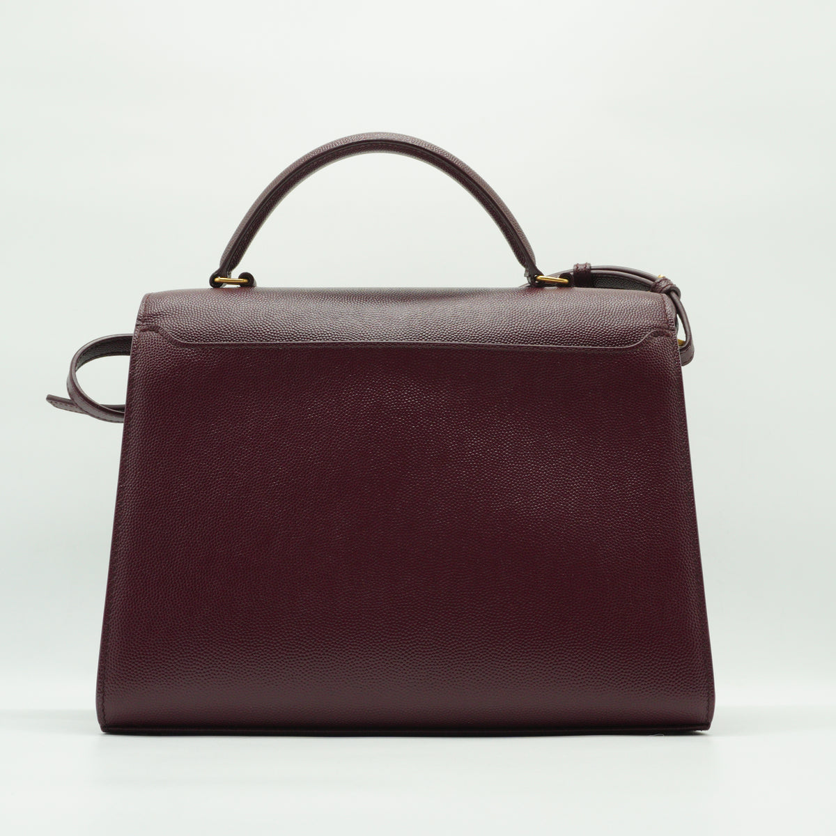 YSL	Cassandra Medium Top Handle Bag Burgundy GHW