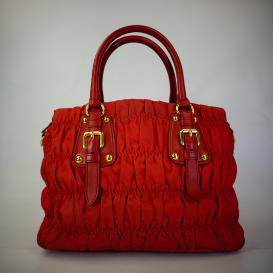 Prada Tessuto Graufe Red GHW