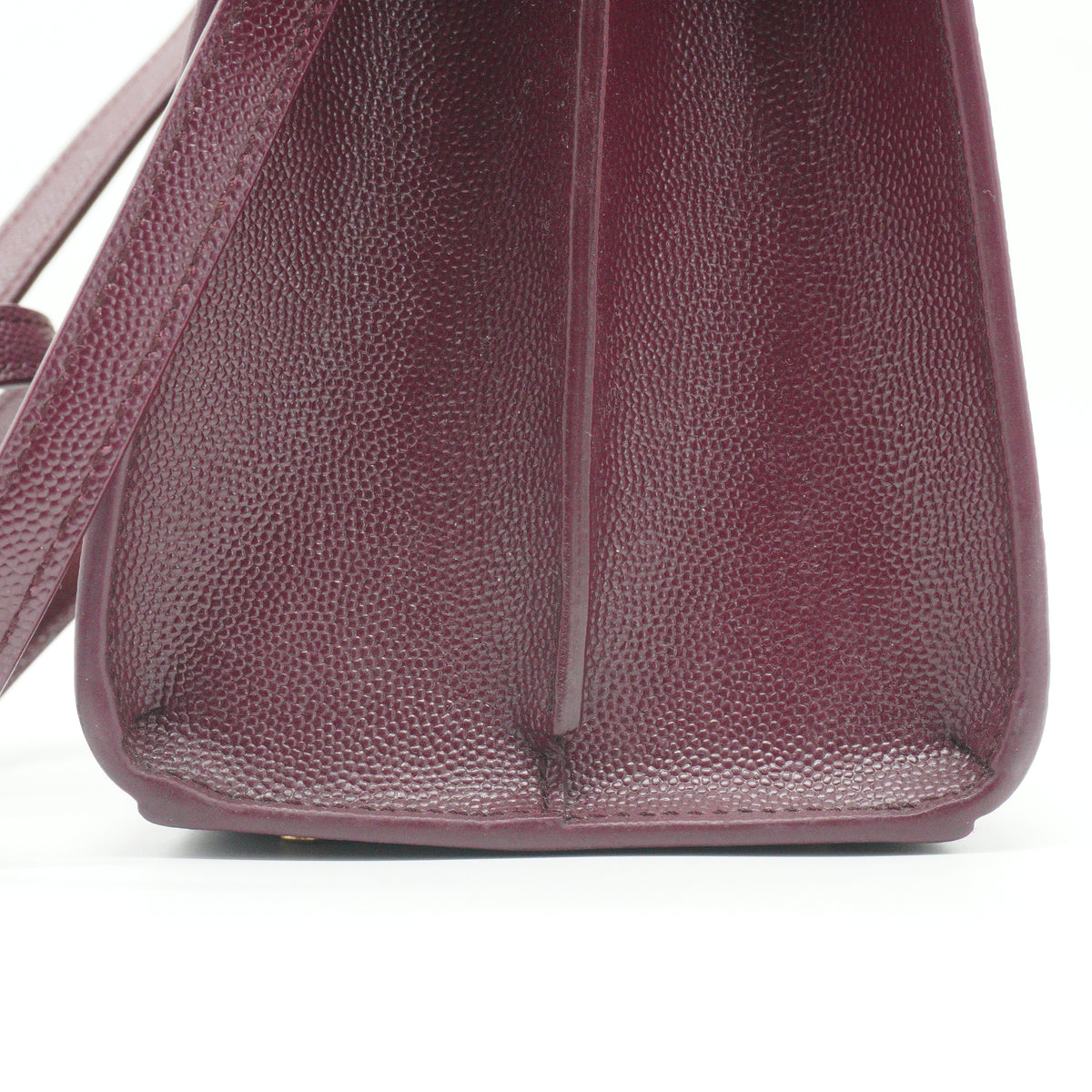 YSL	Cassandra Medium Top Handle Bag Burgundy GHW