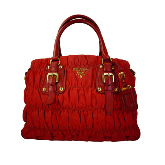 Prada Tessuto Graufe Red GHW