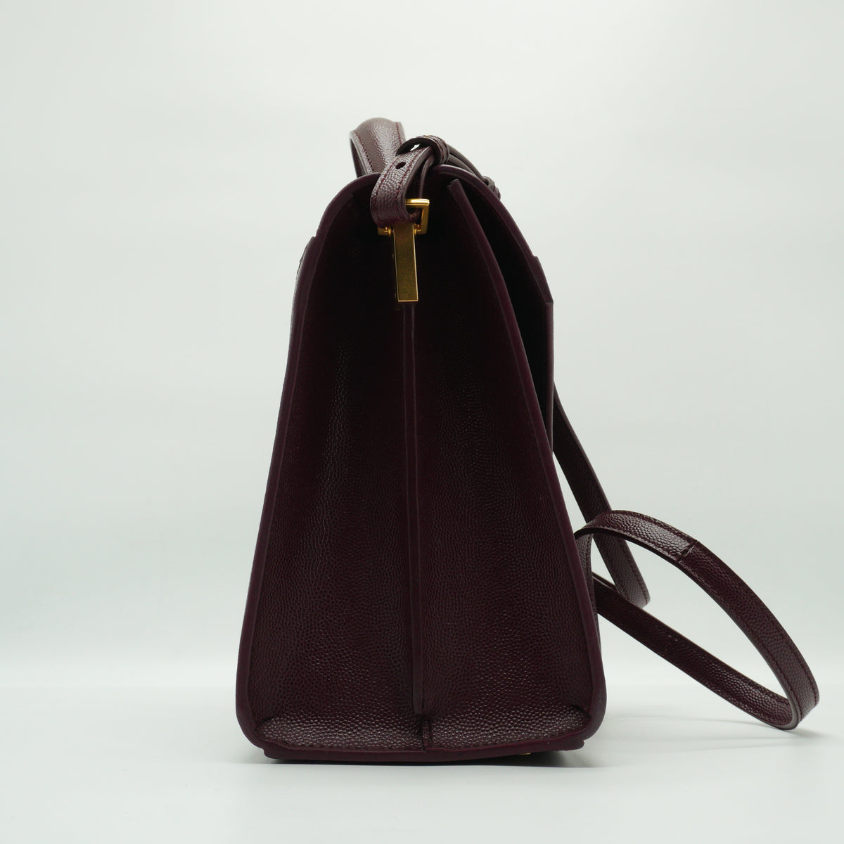 YSL	Cassandra Medium Top Handle Bag Burgundy GHW