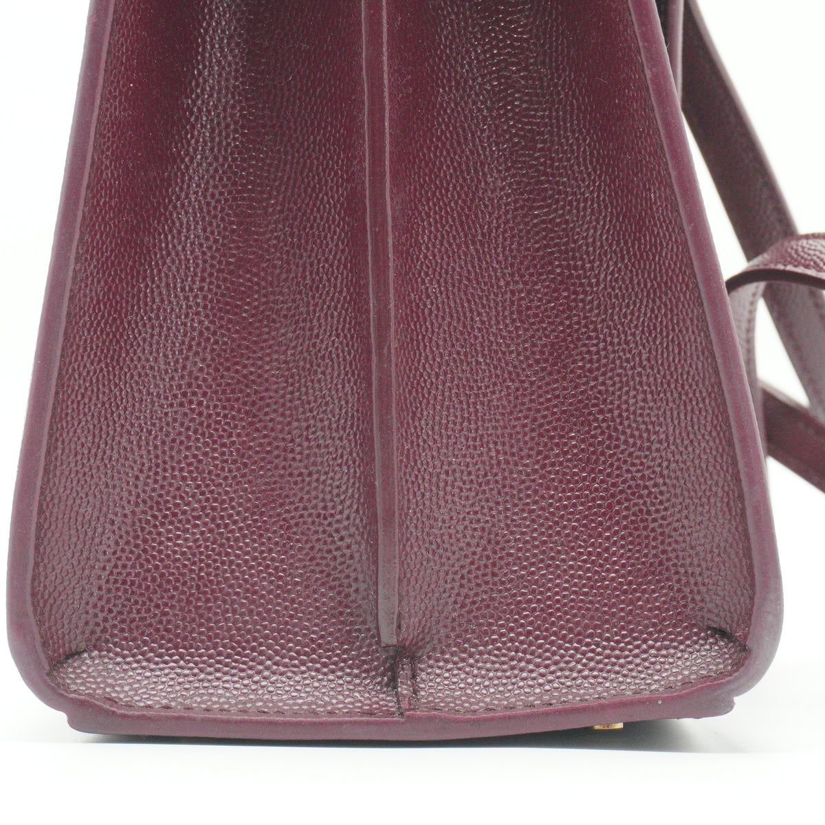 YSL	Cassandra Medium Top Handle Bag Burgundy GHW