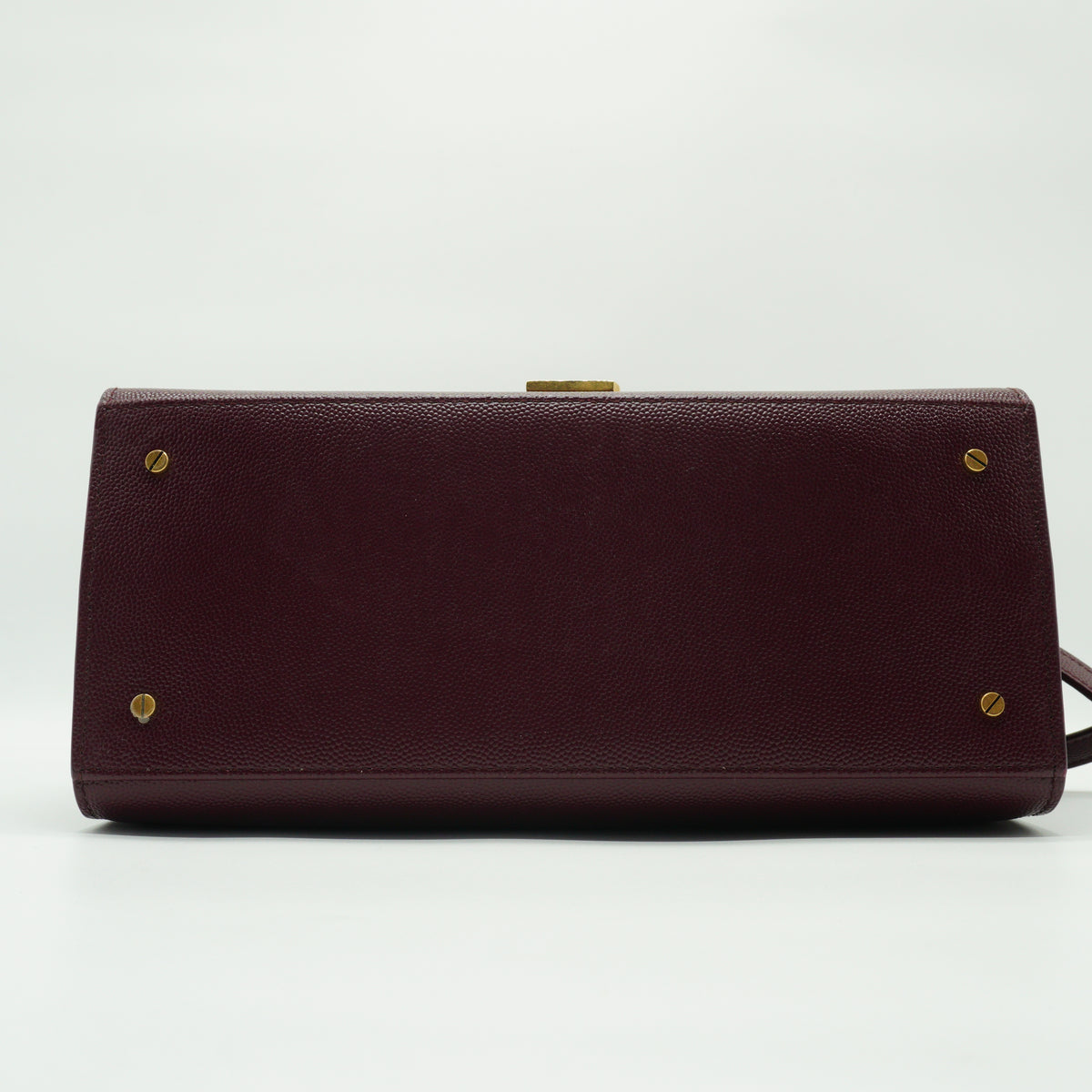 YSL	Cassandra Medium Top Handle Bag Burgundy GHW