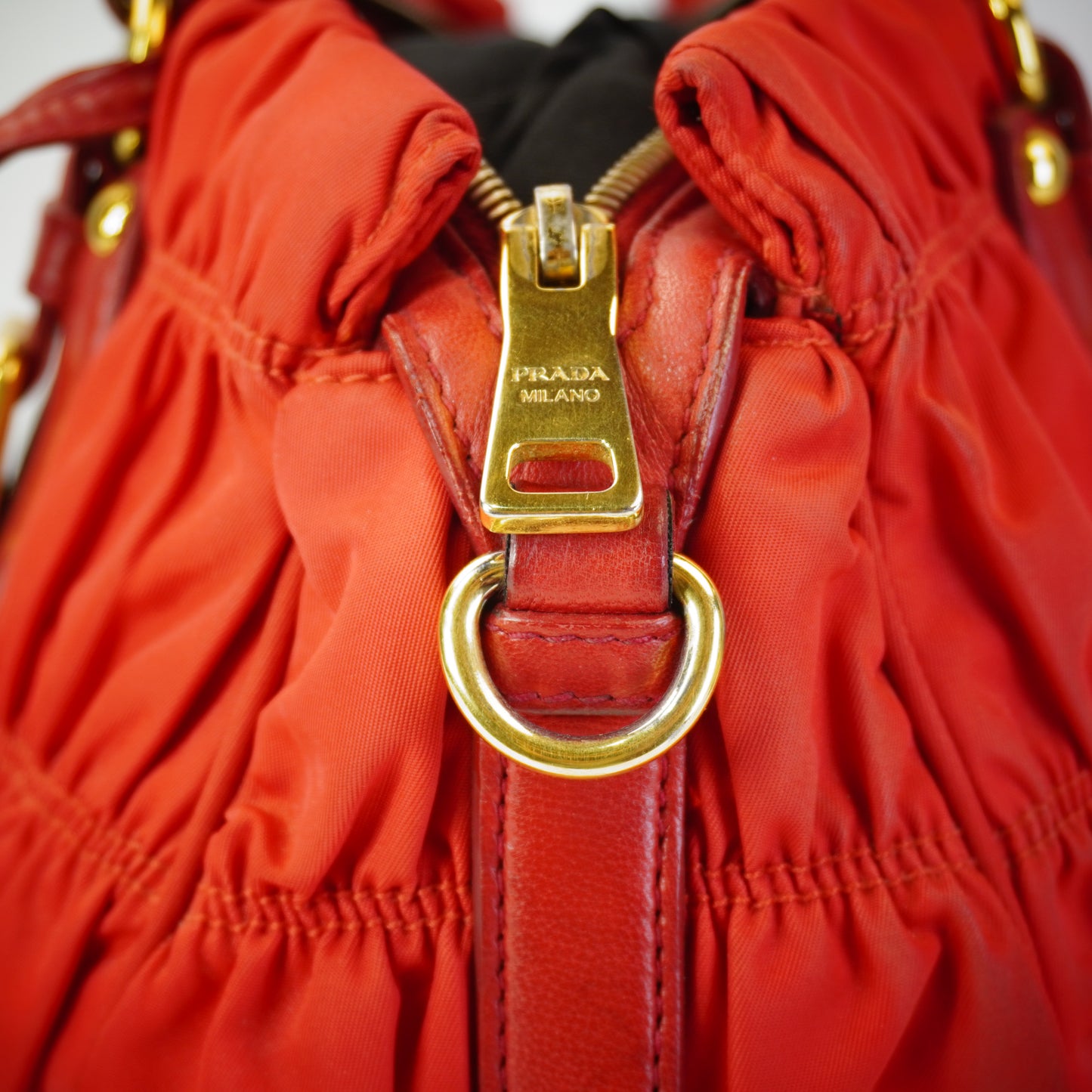 Prada Tessuto Graufe Red GHW