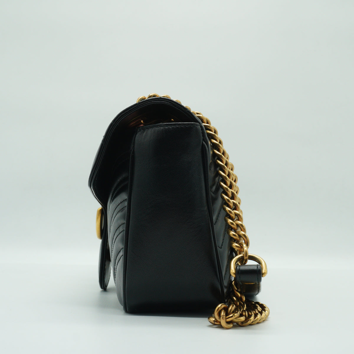 Gucci GG Marmont Matelasse Shoulder Bag Black Small GHW