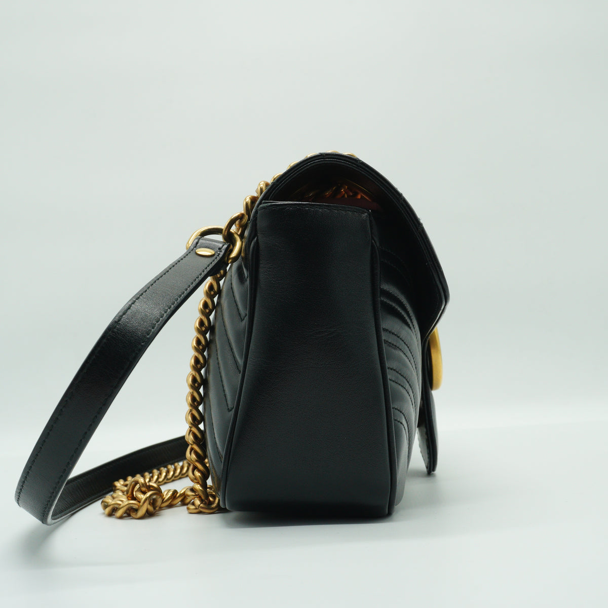 Gucci GG Marmont Matelasse Shoulder Bag Black Small GHW