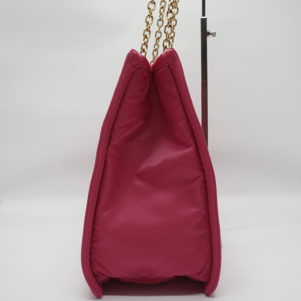 Prada Tessuto Chain Tote Large Pink GHW
