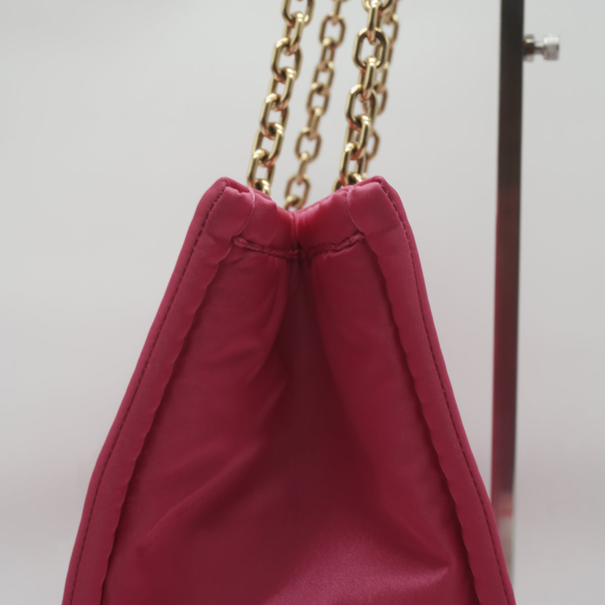 Prada Tessuto Chain Tote Large Pink GHW