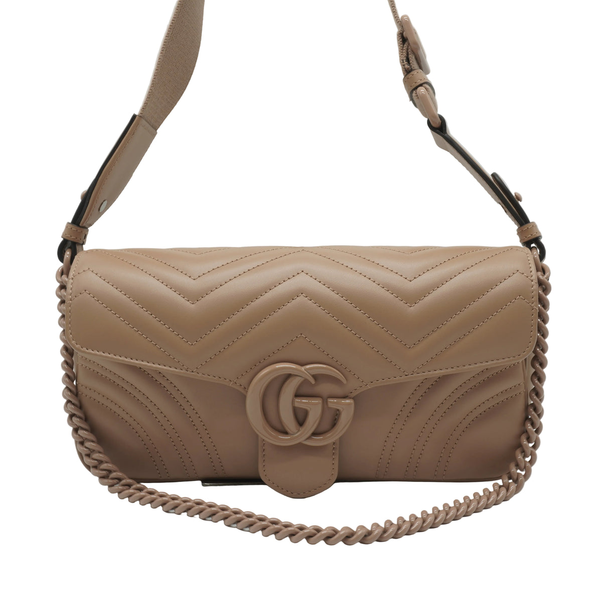 Gucci	GG Marmont Metelasse Shoulder Bag Beige Medium Tonal SHW