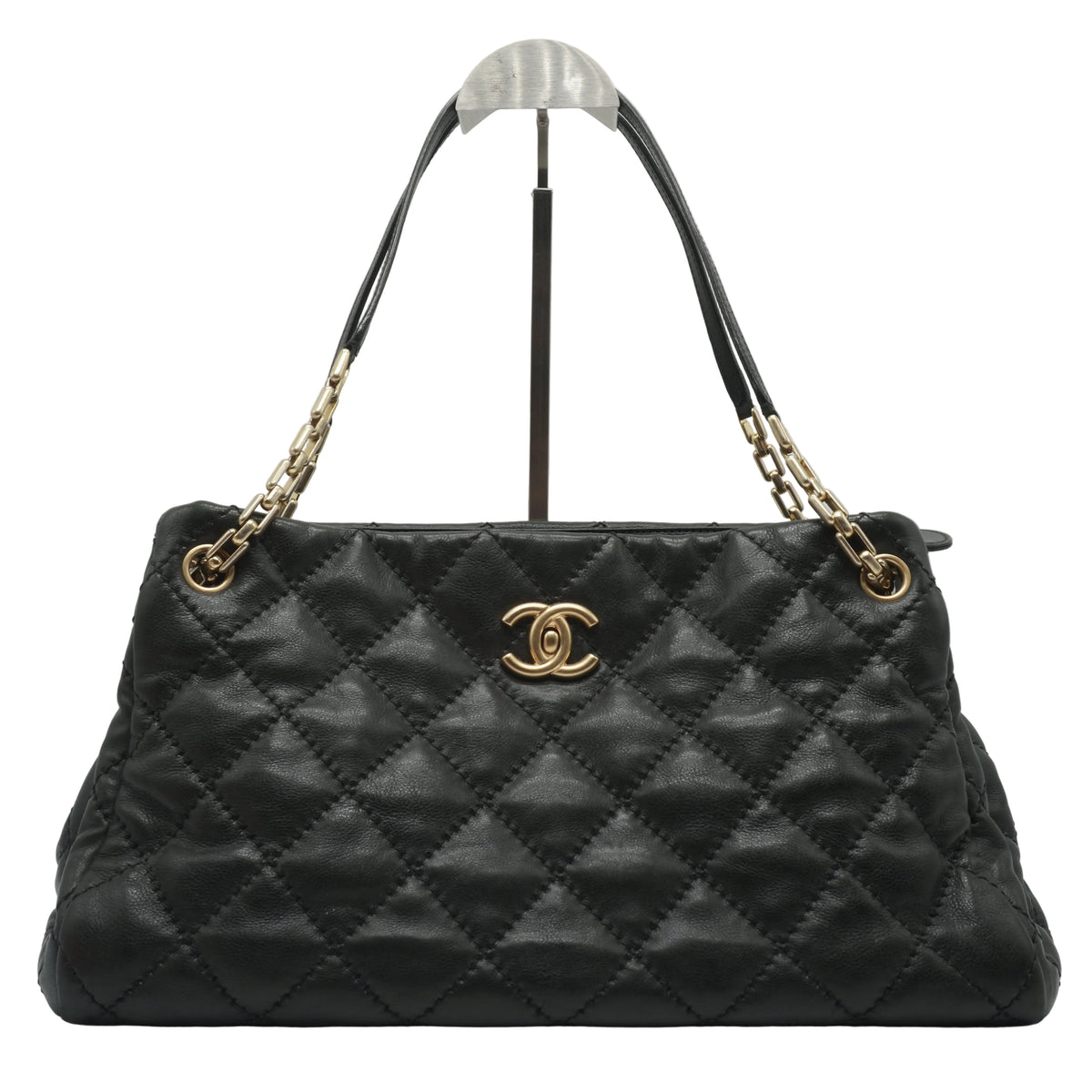 Chanel Retro Chain Large Tote Bag Black GHW