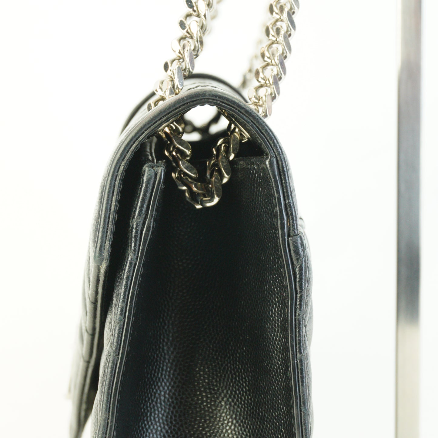 YSL	Envelope  Caviar Medium Black GHW