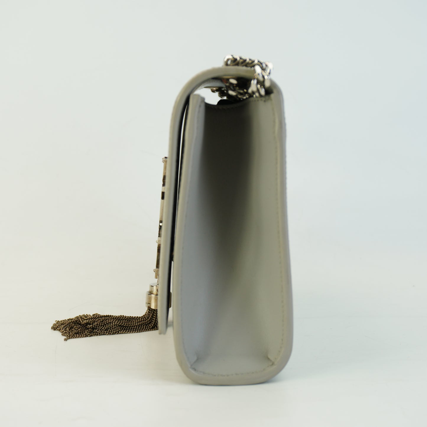 YSL	Tassel Shoulder Bag Gray Small SHW