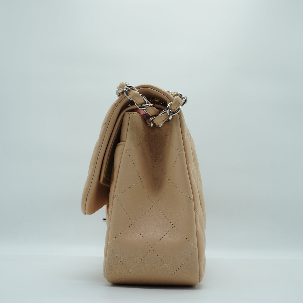 Chanel Classic Double Flap Bag Beige Jumbo SHW