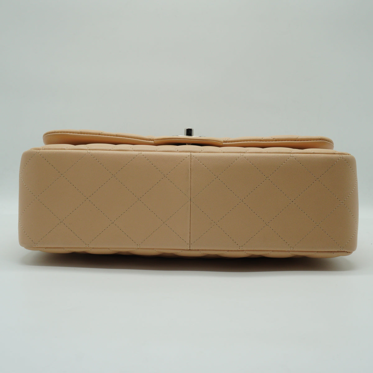 Chanel Classic Double Flap Bag Beige Jumbo SHW