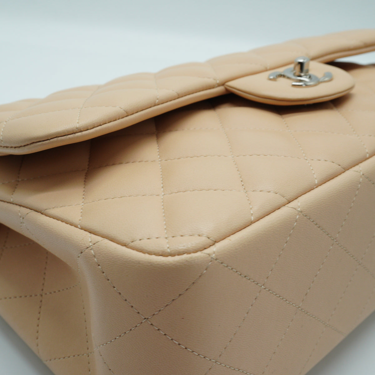 Chanel Classic Double Flap Bag Beige Jumbo SHW