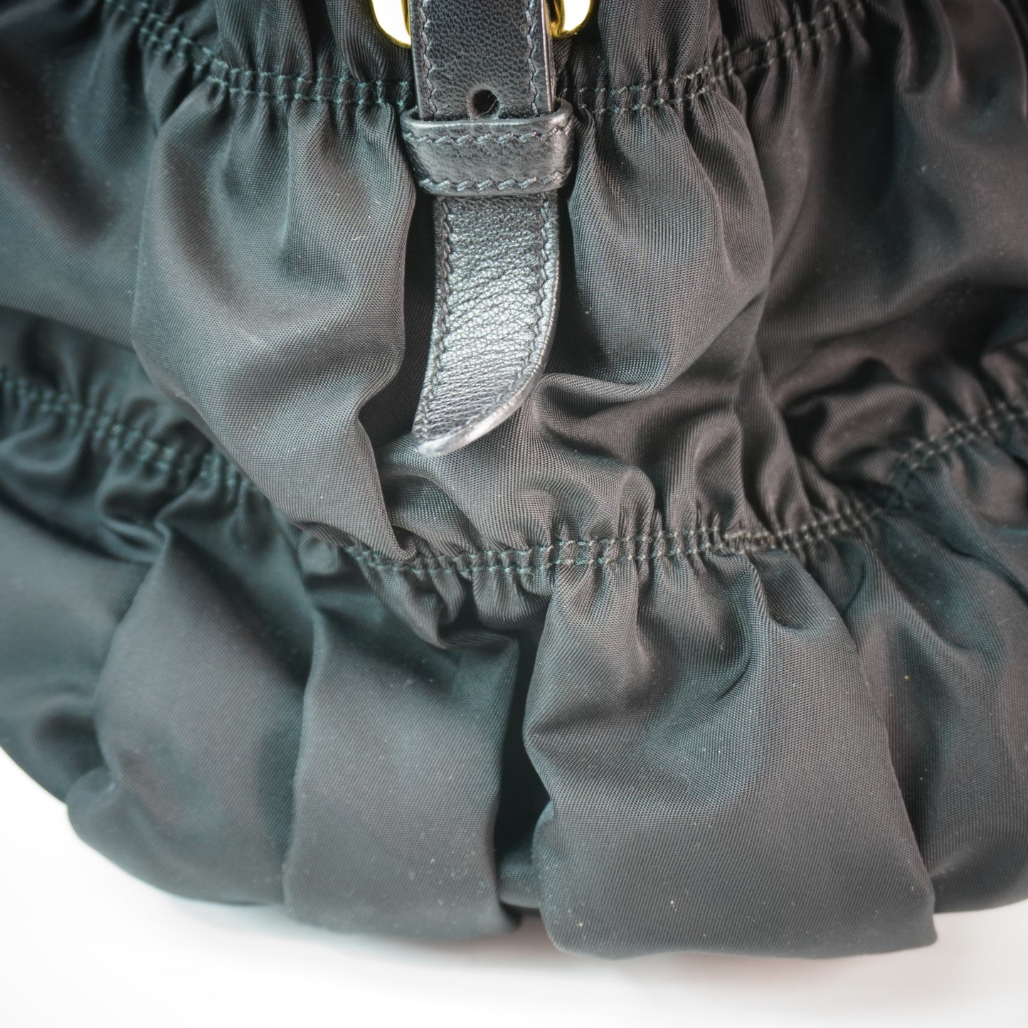 Prada Gaufre Tessuto Nylon Large Black GHW (15X30X17)cm