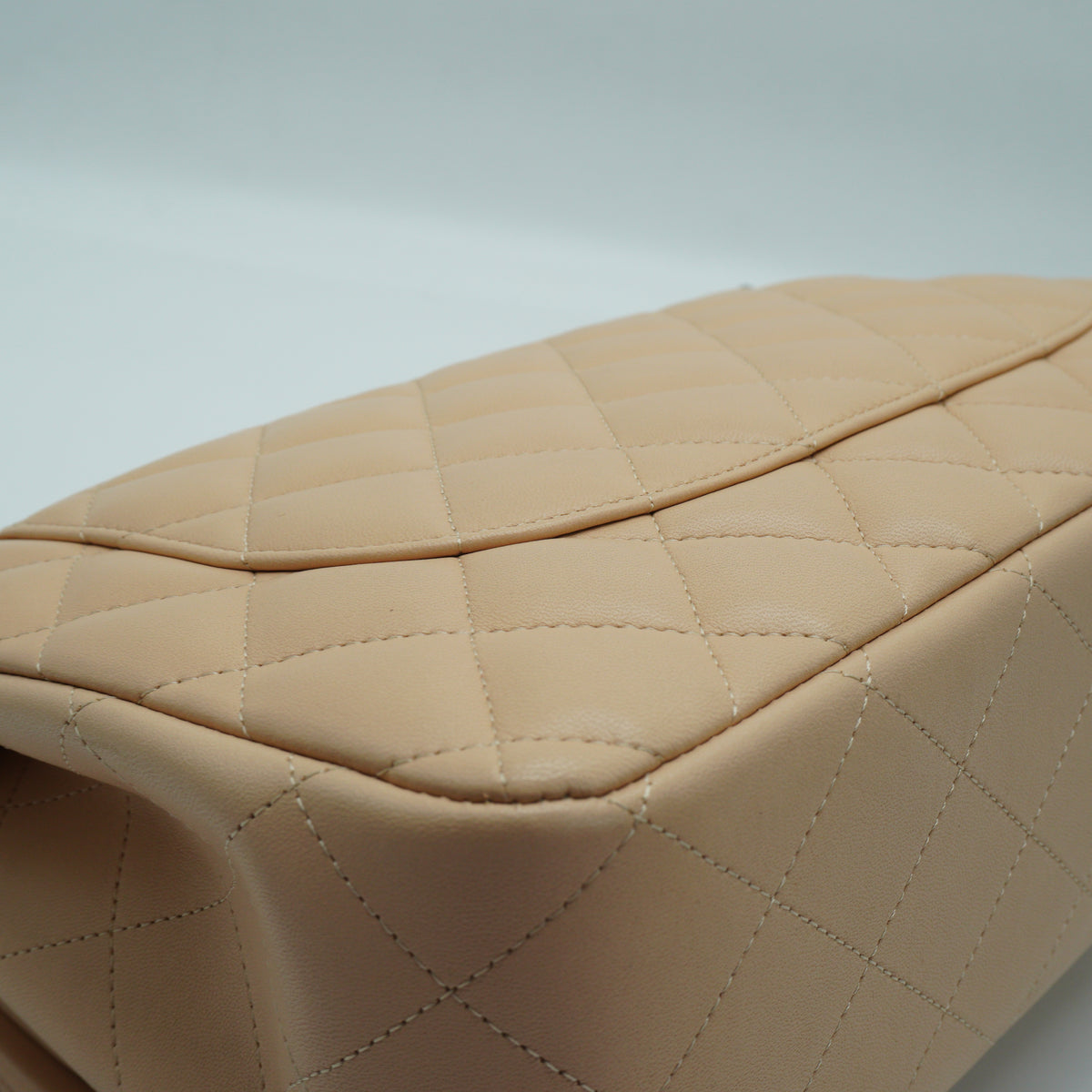 Chanel Classic Double Flap Bag Beige Jumbo SHW