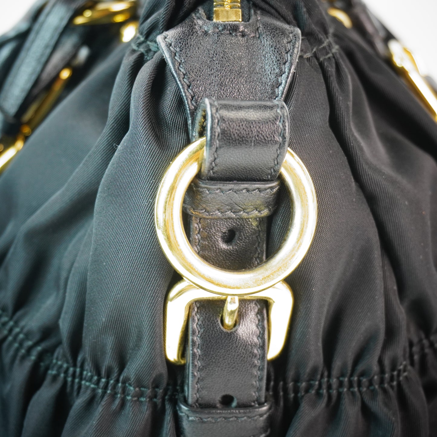 Prada Gaufre Tessuto Nylon Large Black GHW (15X30X17)cm