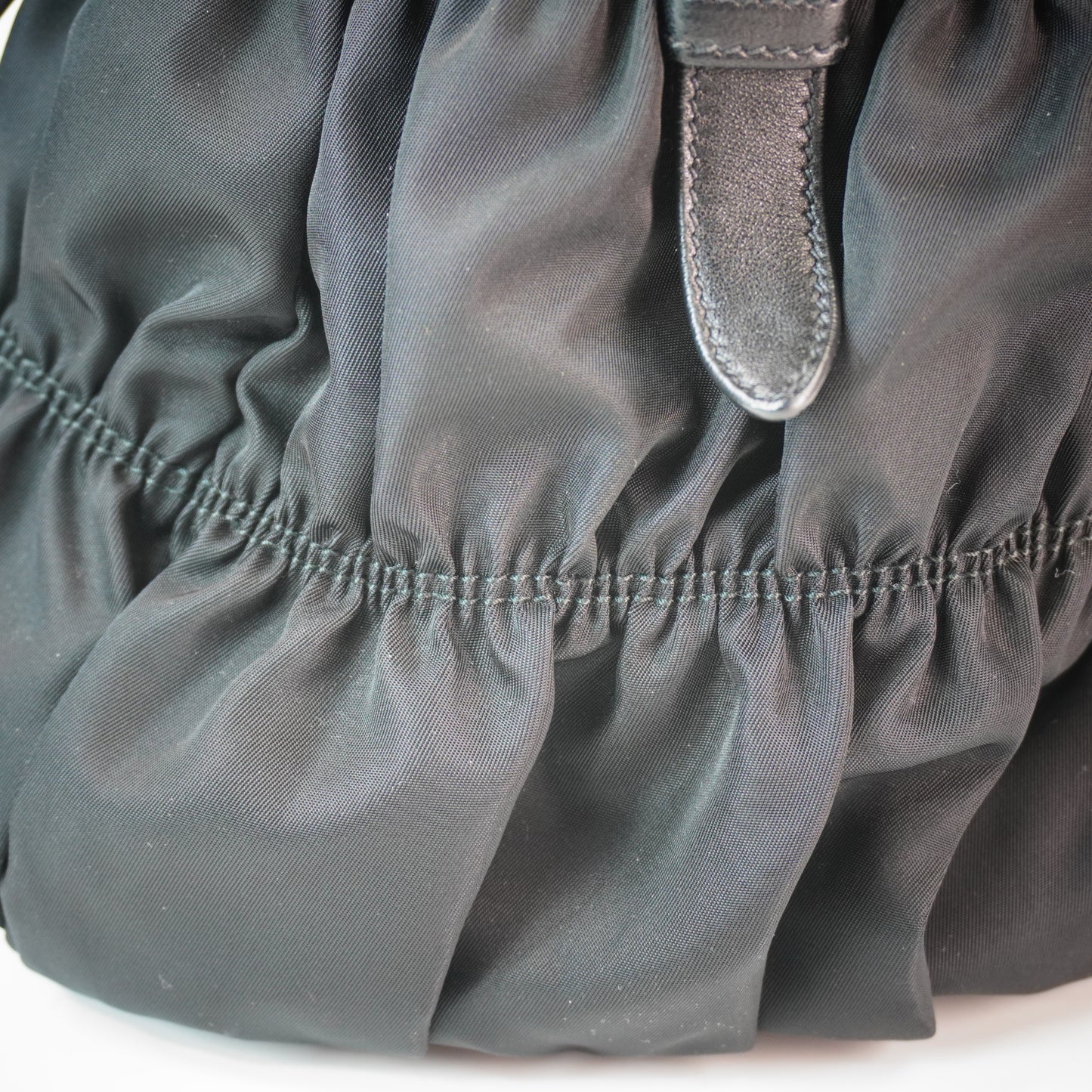 Prada Gaufre Tessuto Nylon Large Black GHW (15X30X17)cm