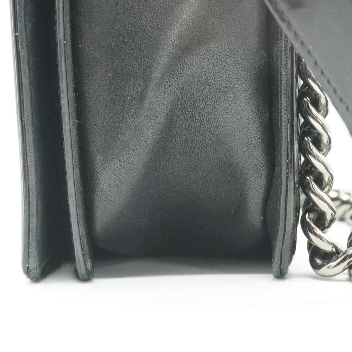 Chanel Boy Flap Black Quitted Patent Medium SHW