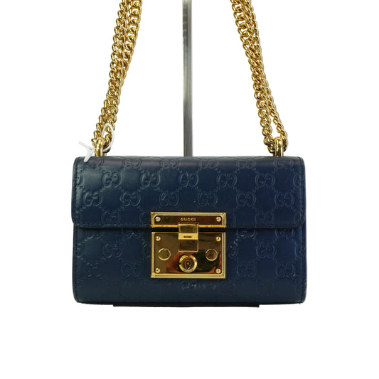 Gucci Padlock Microguccissima Blue Small Shoulder Bag GHW