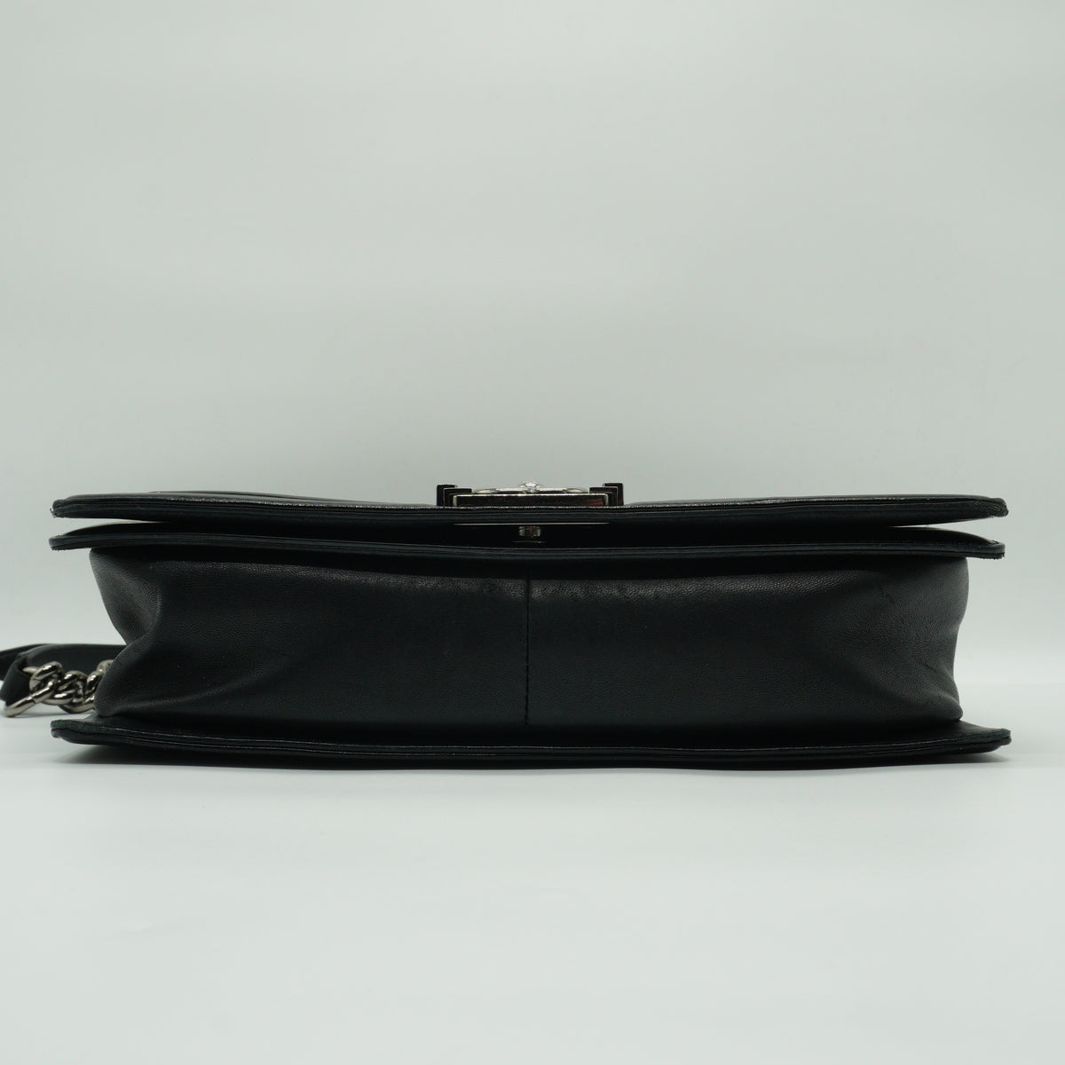 Chanel Boy Flap Black Quitted Patent Medium SHW