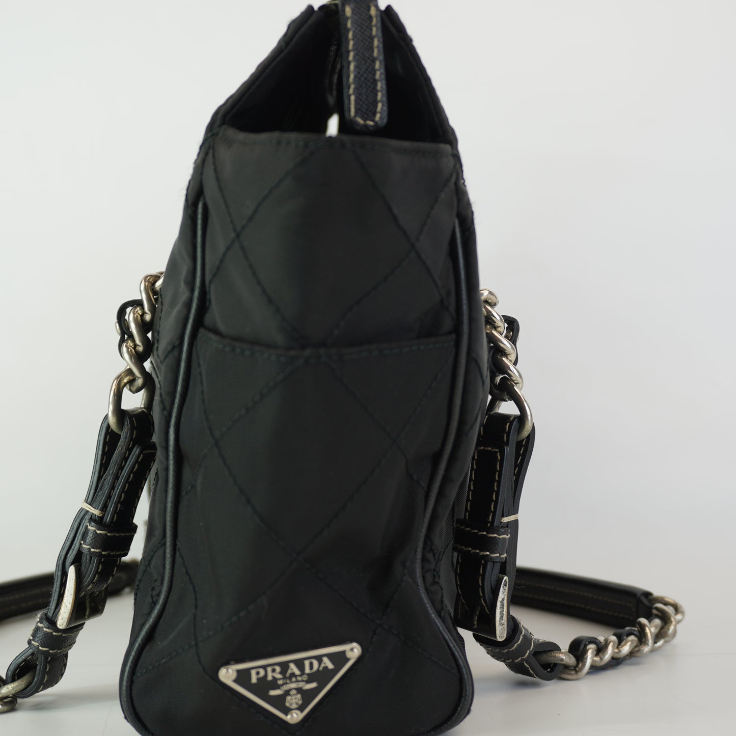 Prada Quilted Nylon Chain Shoulder Bag