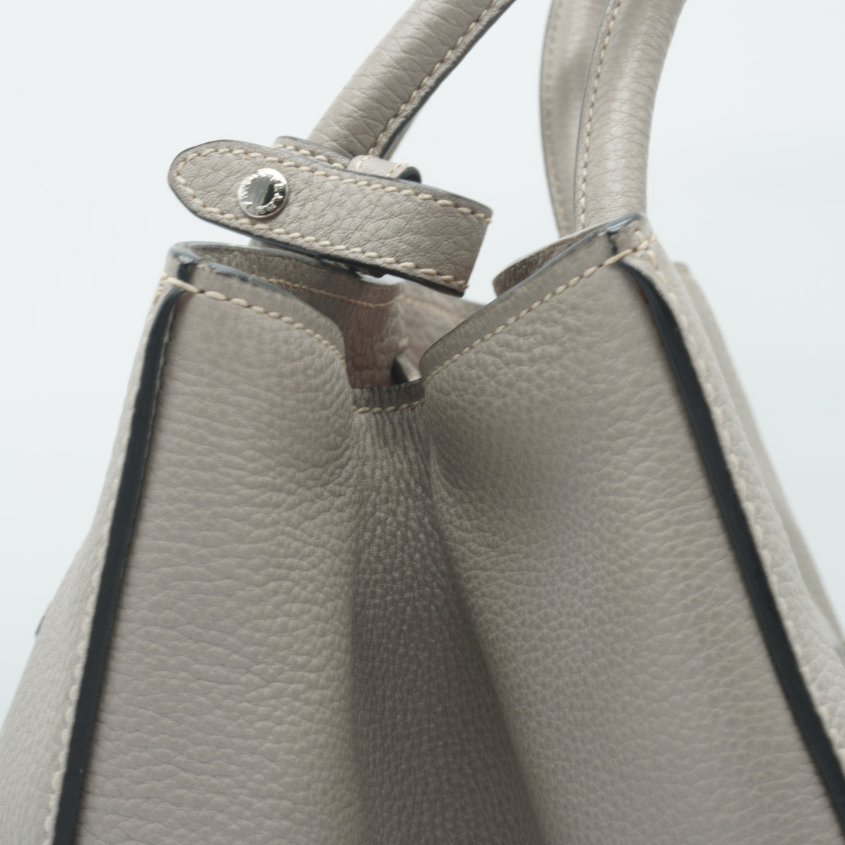 Prada	Phenix Front Pocket Shopping Tote Bag Gray Medium SHW