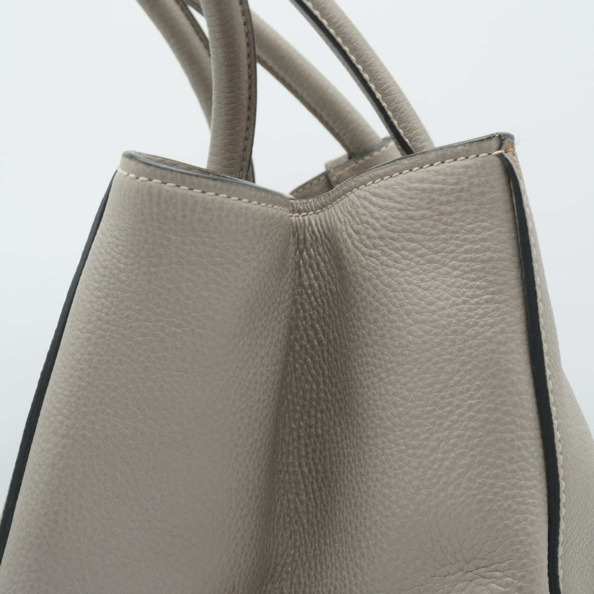 Prada	Phenix Front Pocket Shopping Tote Bag Gray Medium SHW