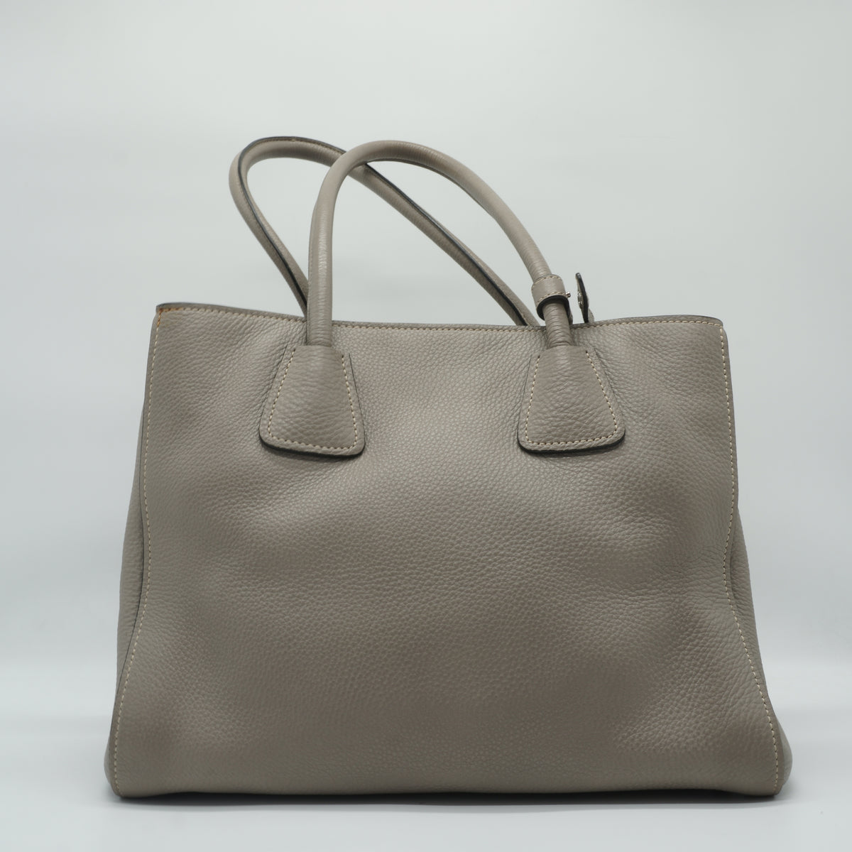 Prada	Phenix Front Pocket Shopping Tote Bag Gray Medium SHW