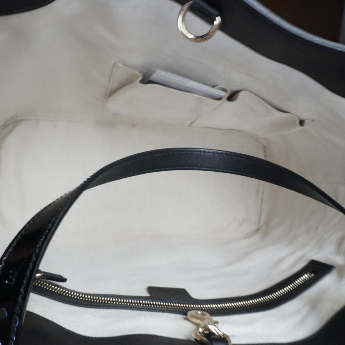 Gucci	Microguccissima Patent Nice Tote Black Large GHW
