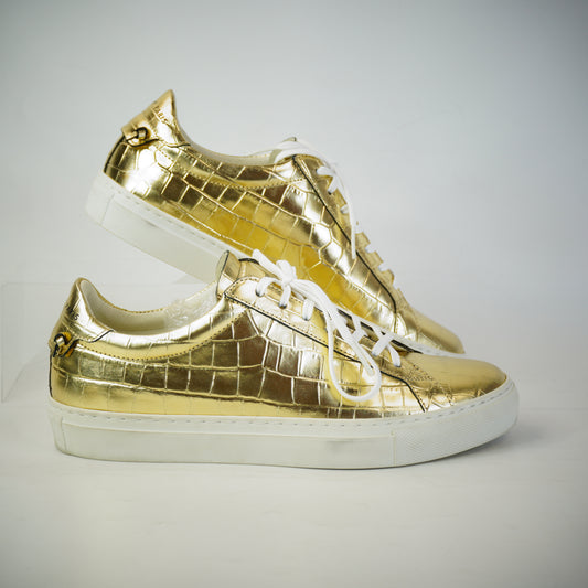 Givenchy Gold Croc Urban Knots Sneakers 37.5