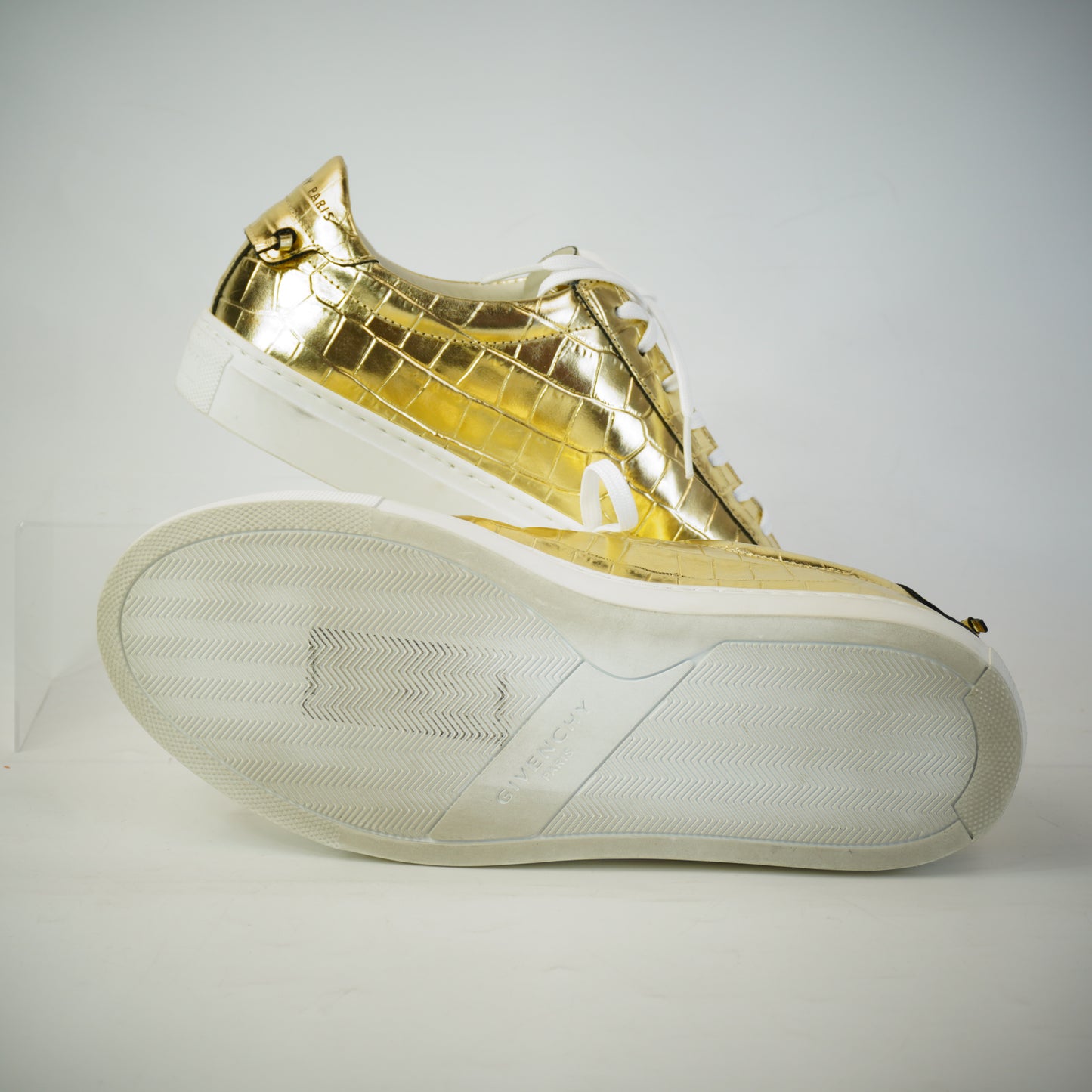 Givenchy Gold Croc Urban Knots Sneakers 37.5