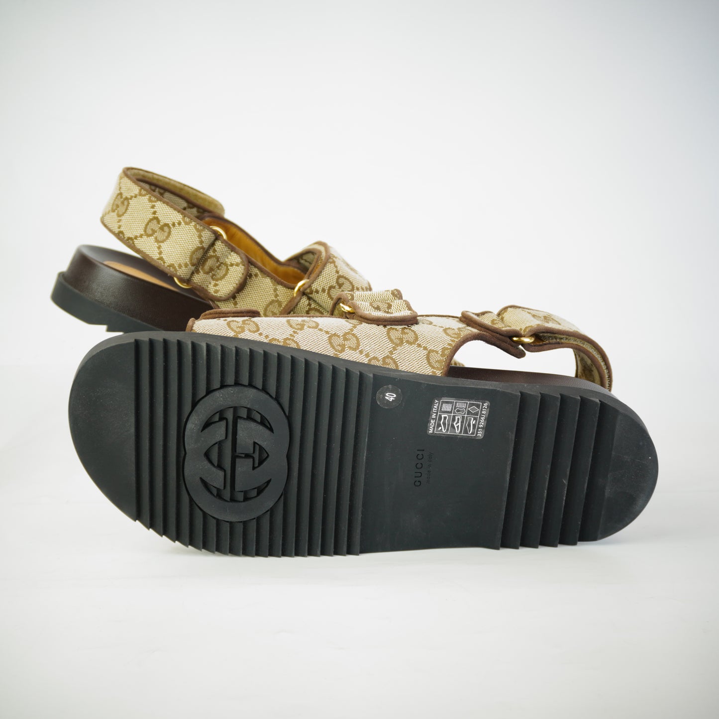 Gucci  GG Canvas Sling Back Sandals size 40
