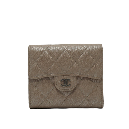 Chanel	Classic Small Flap Wallet in a Beige SHW