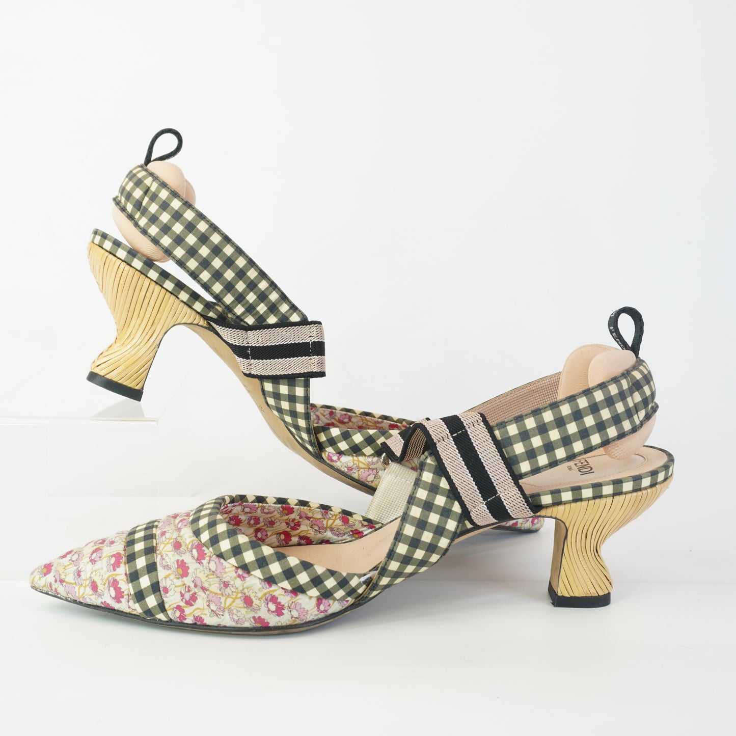 Fendi Colibri Floral Slingback Pumps