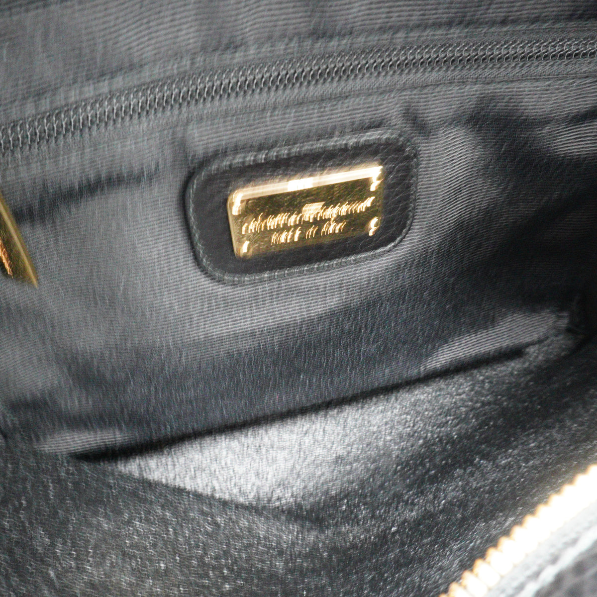 Salvatore Ferragamo Gancini Small Pebbled Leather Shopper Tote Black GHW