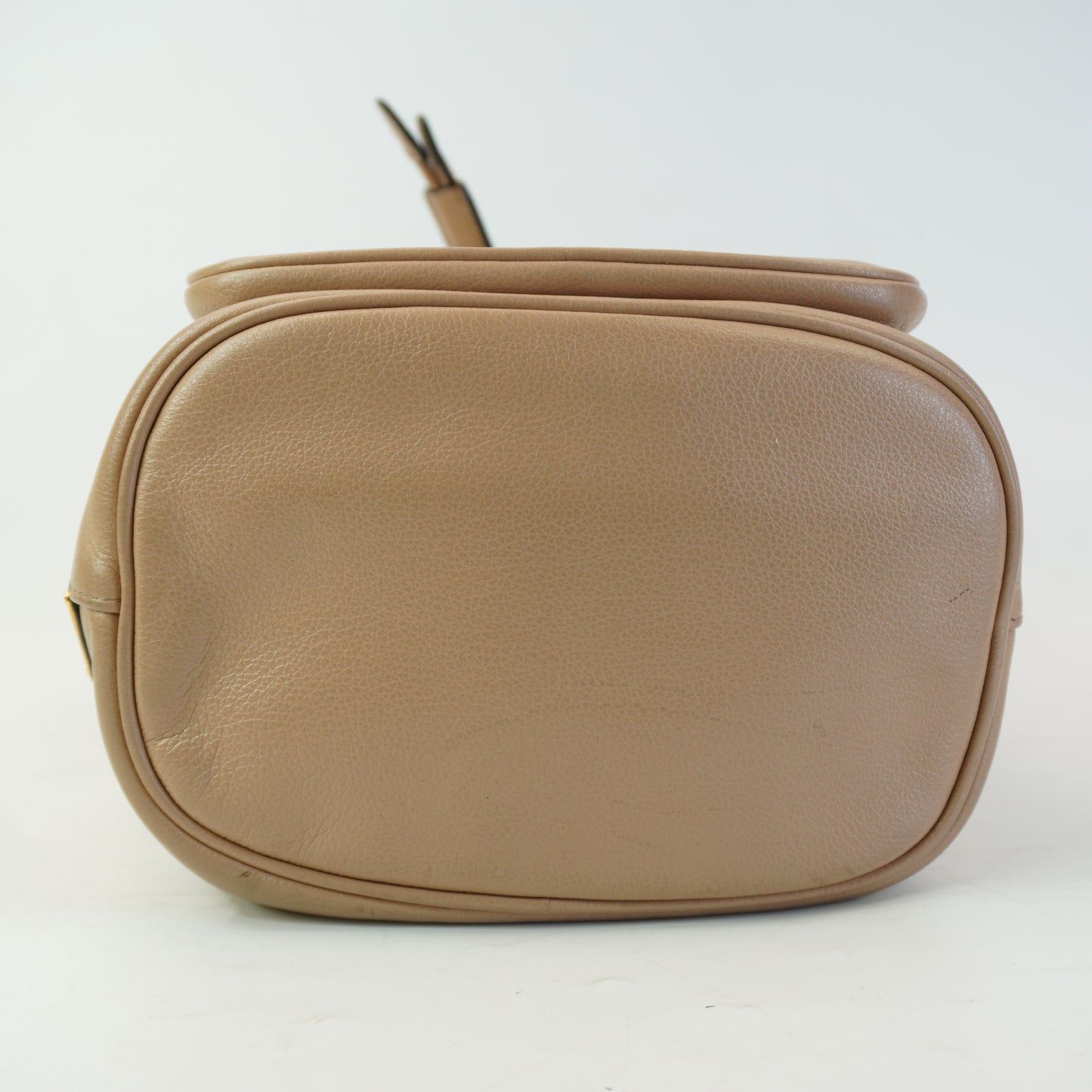 Prada Duet Glace Calf Leather Bucket Beige Mini GHW