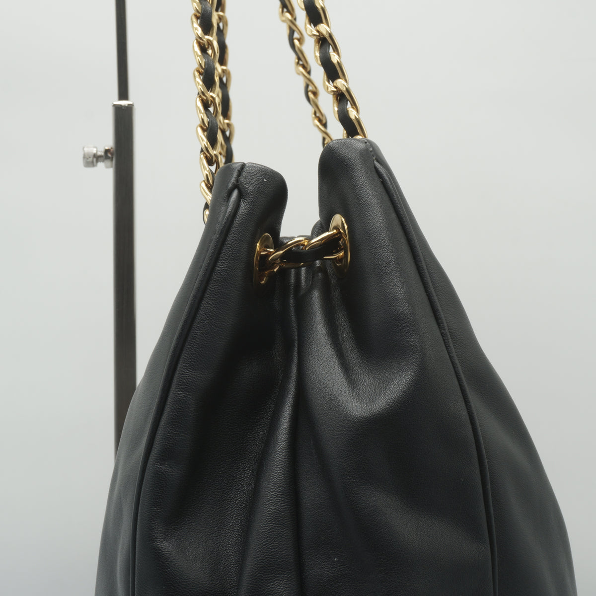 Prada	Soft Calfskin Chain Tote Bag Medium black GHW