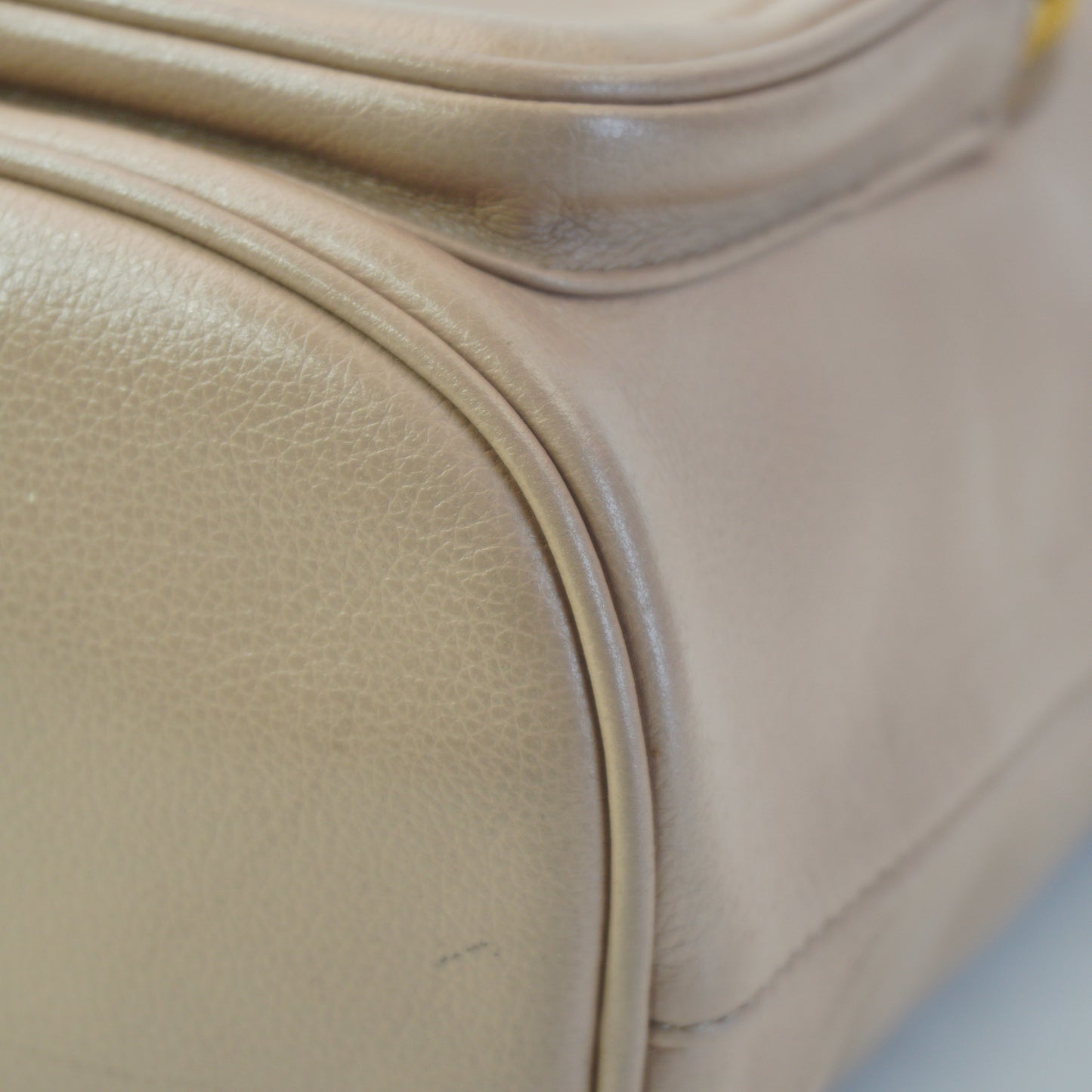 Prada Duet Glace Calf Leather Bucket Beige Mini GHW