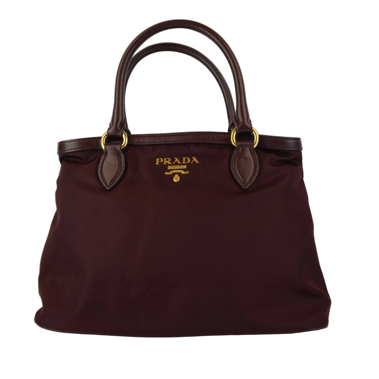 Prada Tessuto  Nylon Satchel Burgunndy