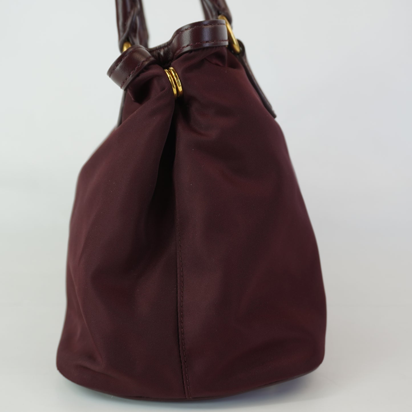 Prada Tessuto  Nylon Satchel Burgunndy