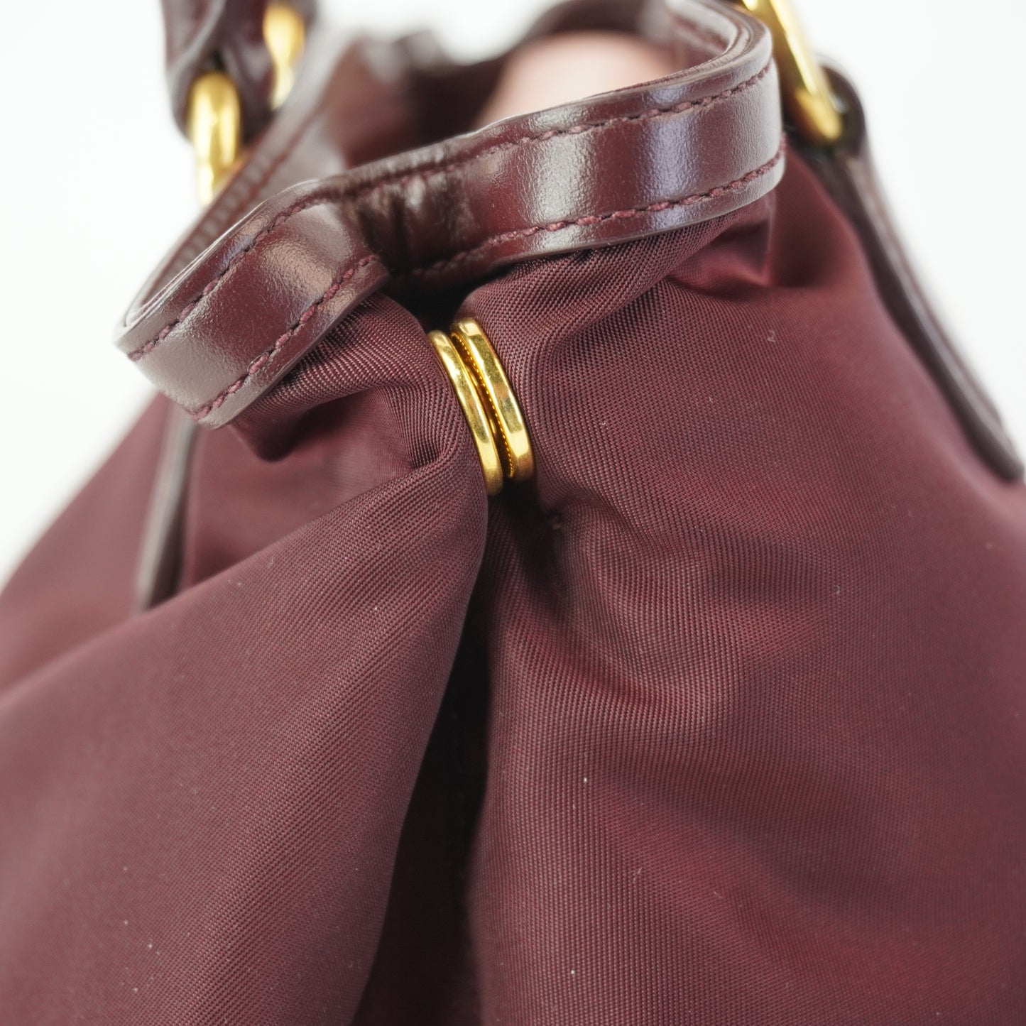 Prada Tessuto  Nylon Satchel Burgunndy