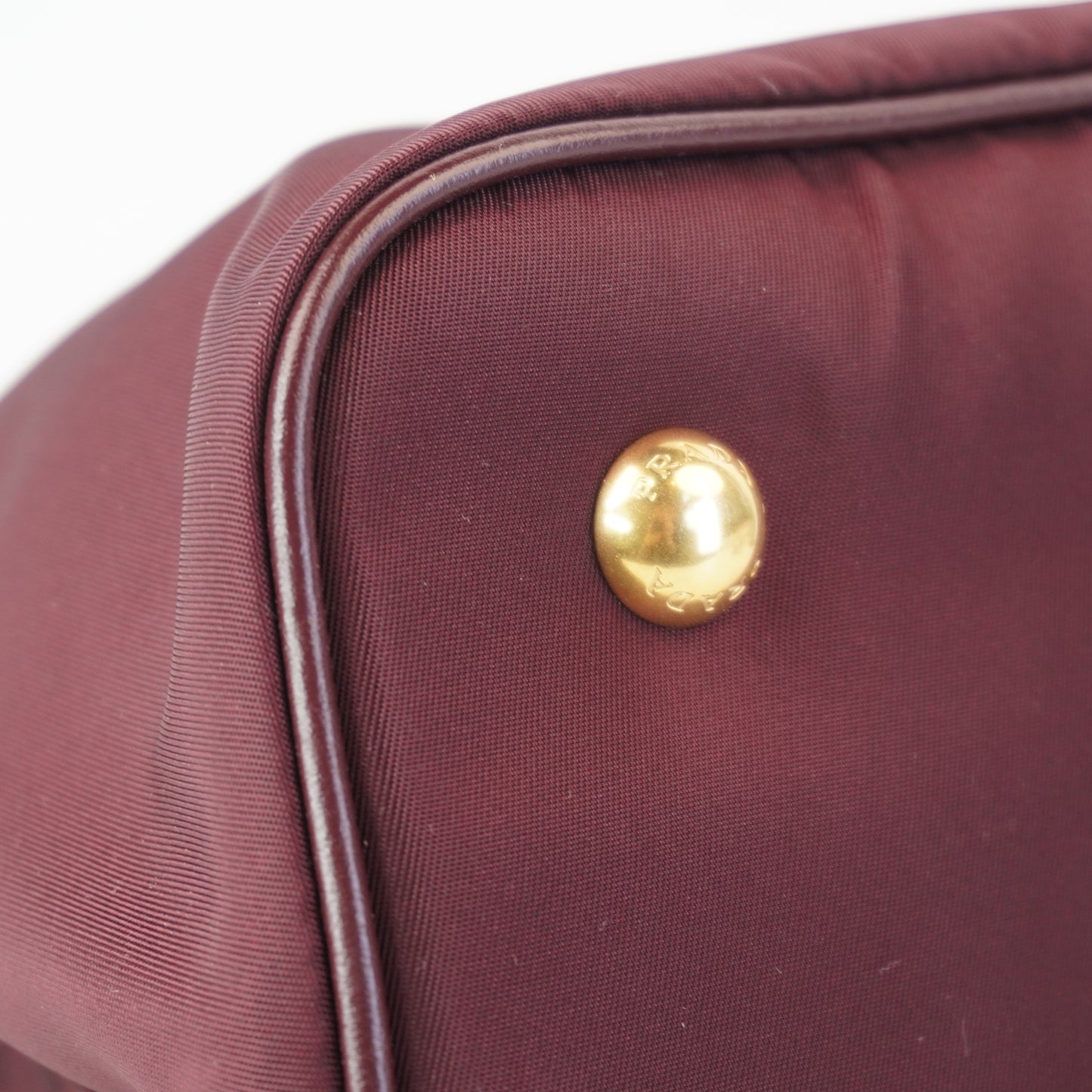 Prada Tessuto  Nylon Satchel Burgunndy